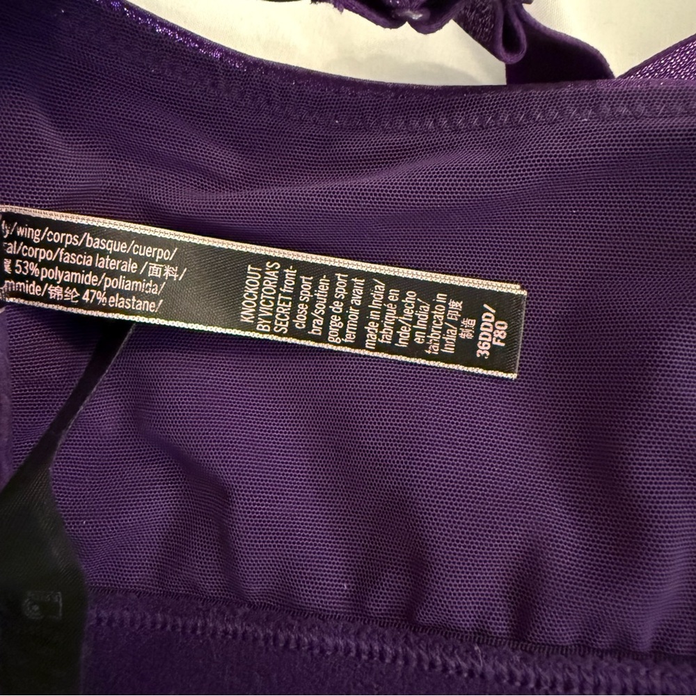 NWOT Victoria’s Secret Metallic Purple Knockout Maximum Impact Sports Bra - Picture 7 of 8